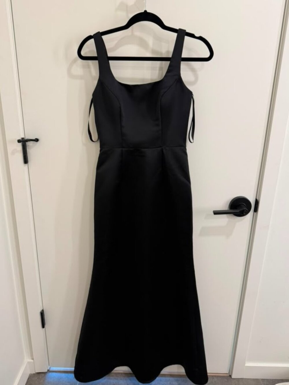 Hayley Paige Occasions Black Satin Formal Dress